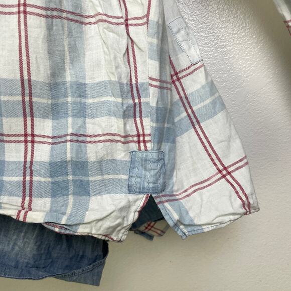 DR Collectors Teddy Forever Picasso Repair Shirt XL Red Indigo Button Oversized - Picture 10 of 12